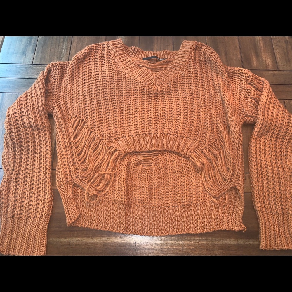 Orange cropped sweater